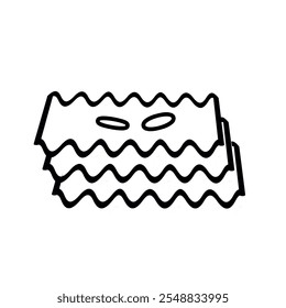 Lasagne-Symbol einzeln auf weißem Hintergrund. 