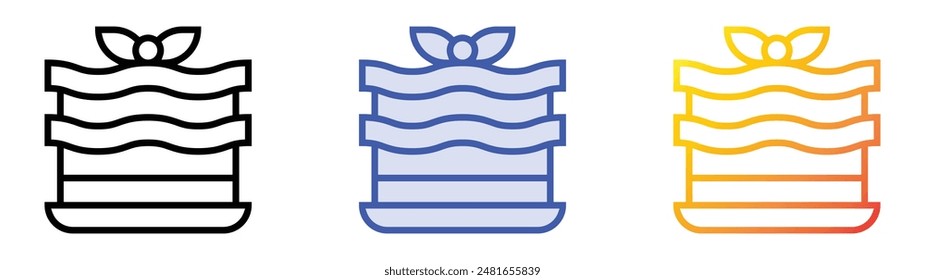 lasagna icon. Linear, Blue Fill and Gradient Style Design Isolated On White Background