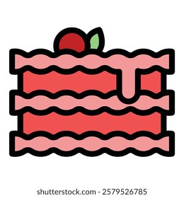 Lasagna icon outline vector. Lasagne pasta. Italian food color flat