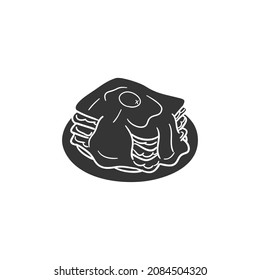 Lasagna Icon Silhouette Illustration. Italian Food Vector Graphic Pictogram Symbol Clip Art. 
