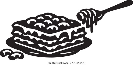 Lasagna Icon – Vector Illustration