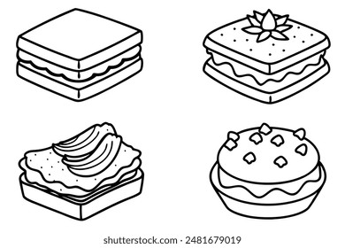 lasagna Line Art Clean Stylish Illustrations