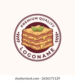 Lasagna logo template. suitable for restaurant, cafe and food industry