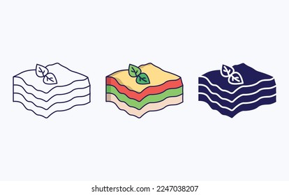 Lasagna pasta icon vector illustration