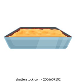 Lasagna pot icon cartoon vector. Lasagne meat food. Dry italian dish