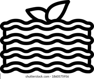Lasagna Vector Icon in Outline Style. a Italian baked dish consisting of layers of pasta, cheese, tomato sauce, vegetables, and usually meat. Vector illustration icon for an app, website, or game
