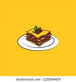 Lasagna Vector Illustration