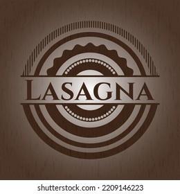 Lasagna vintage wood emblem. Vector Illustration. 