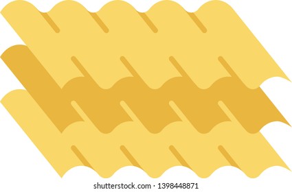 Lasagne flat design long shadow color icon. Italian meal. Rectangle sheets of pasta. Tiny rolled dough sheets. Semi-finished product for cooking. Mediterranean food. Vector silhouette illustration