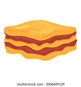 Lasagne icon cartoon vector. Lasagna dish. Italian meat pasta