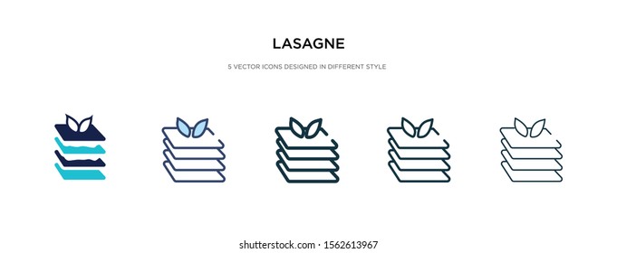 lasagne icon in different style vector illustration. two colored and black lasagne vector icons designed in filled, outline, line and stroke style can be used for web, mobile, ui