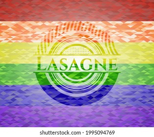 Lasagne lgbt colors emblem. Vector Illustration. Mosaic. 