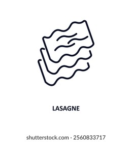 lasagne outline icon.  Thin line icon from gastronomy collection. Editable vector isolated on white background