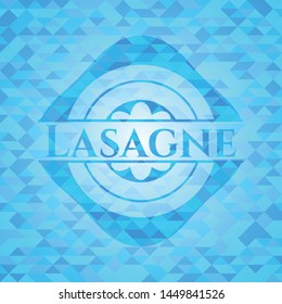 Lasagne realistic sky blue mosaic emblem