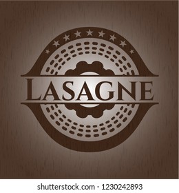 Lasagne retro wooden emblem