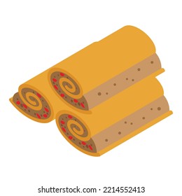 Lasagne stack icon isometric vector. Pasta food. Italian tasty