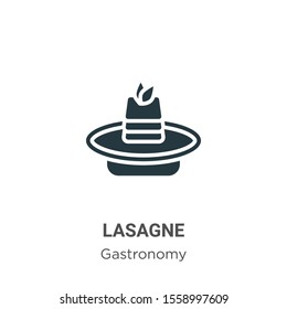 Lasagne vector icon on white background. Flat vector lasagne icon symbol sign from modern gastronomy collection for mobile concept and web apps design.