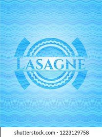 Lasagne water concept style badge.