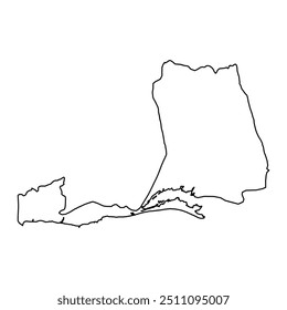Lasbela district map, administrative division of Pakistan. Vector illustration.