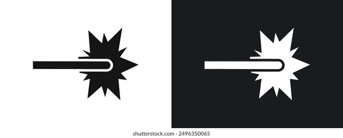 Lase Icon linear graphics set vector in black