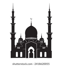 Elegancia de Lasecut Diseño de Mezquita Blanca y Negra para Ramadán