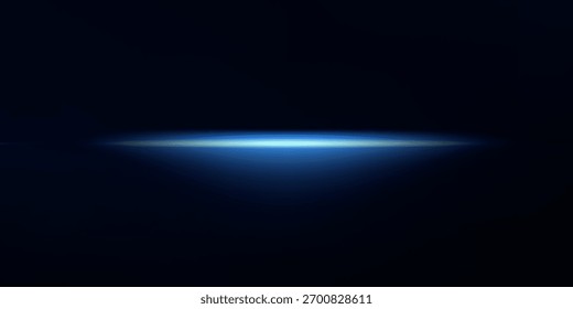 Líneas abstractas de luz láser. Horizontal luz de neón. Líneas de velocidad Horizontales azul neón diseño simple abstracto simple