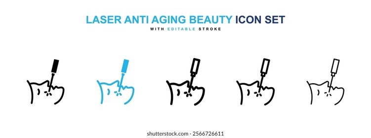Laser anti aging beauty icons vector collection pack.