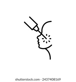 Laser Anti Aging Beauty Vector Line Icon illustration.