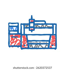 laser aparato doodle ícone esboço vetor. sinal de aparelho a laser. símbolo isolado ilustração