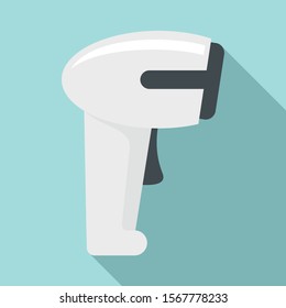 Laser barcode scanner icon. Flat illustration of laser barcode scanner vector icon for web design