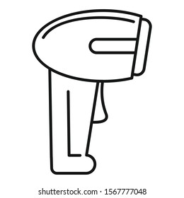 Laser barcode scanner icon. Outline laser barcode scanner vector icon for web design isolated on white background