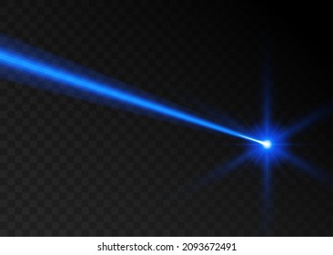 Laser Beam Blue Light. Vector Laser Beam Line Ray Glow Effect Energy