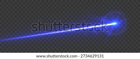 Laser beam blue light. Vector laser beam line ray glow effect energy