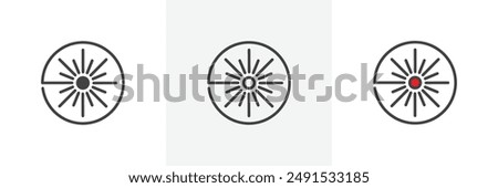 Laser beam colored icon set
