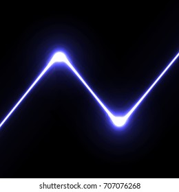 Laser beam glowing geometric shape. Neon effect vector illustration