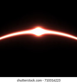 Laser beam glowing geometric shape. Neon effect vector illustration