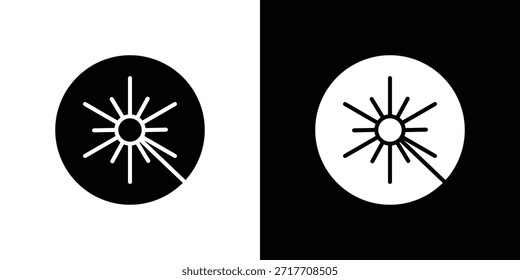 Pictograma plano negro del icono del haz del laser. Para gráficos y Diseño web.