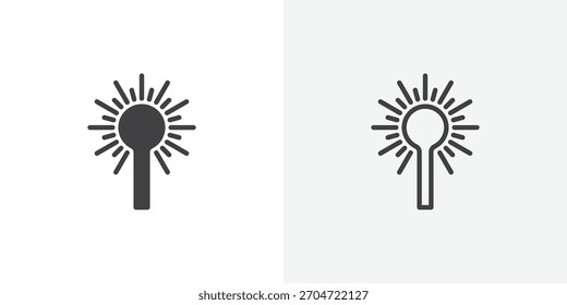 Icono de haz láser. colección de línea de trazo editable y estilos planos sólidos.