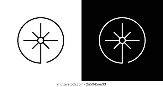 Icono del haz del laser para el concepto y el Diseño gráfico. Colección de iconos de vector de estilo negro de alta calidad