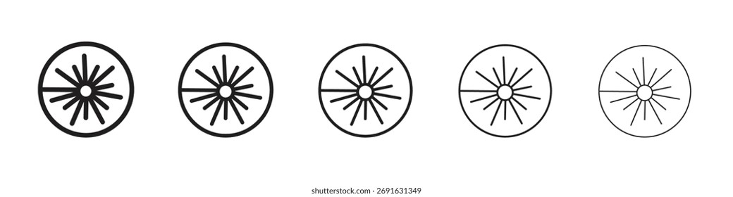Ilustración vectorial de stock de concepto de conjunto de logotipo de icono de haz láser.
