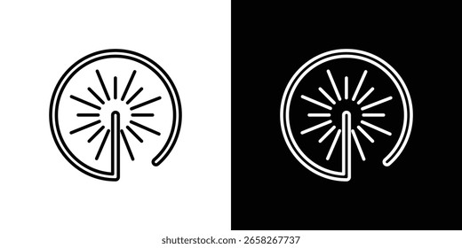 Esquema del icono del rayo láser. Vector editable EPS 10