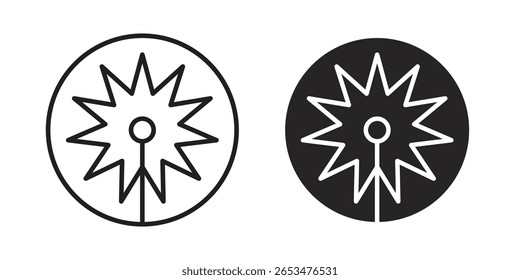 Icono de haz láser, signo de Vector de contorno, pictograma de estilo lineal y sólido aislado en blanco.