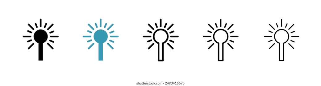 Laser beam icon pack. line style EPS 10