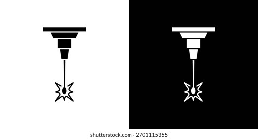 Vector de la silueta del icono del haz del laser en colores negros. estilo plano del diseño del logotipo del símbolo