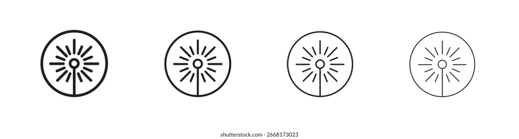 Laser beam icon simple black vectors pack. Design infographic element