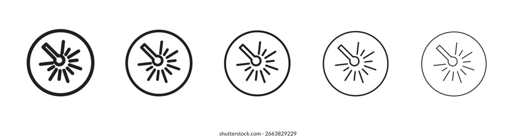 Icono de haz láser simple editable stroke serie pack. eps10