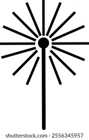 Laser Beam Icon, Sparkle design element, beam shoots out, emphasizing technology and innovation, Abstract concept graphic element of glow target flash line, isolated on transparent background.