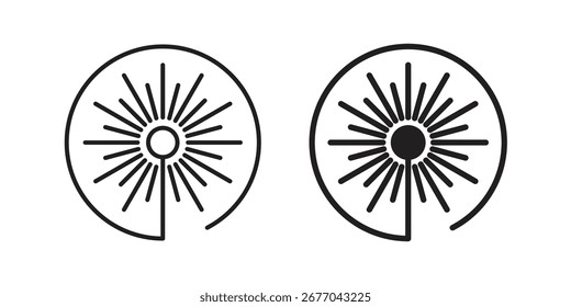 Icono de rayo láser. Pictograma de trazo y glifo. Ilustración vectorial sobre fondo blanco