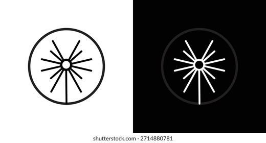 Icono de haz de láser en estilo de línea de trazo de moda. Conjunto de Vector de icono de Sitio web.