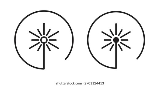 Colección de Vector de icono de haz láser. ilustraciones de Vector de símbolos de stock
